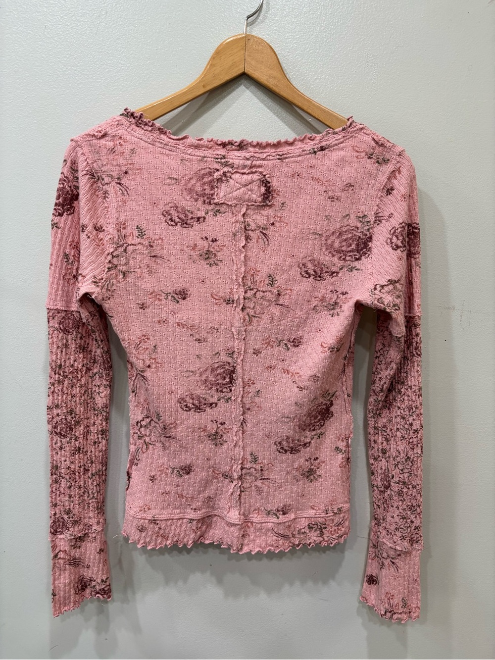 We The Free Clover Floral Thermal Long Sleeve Top Women’s Size Small - Picture 8 of 12